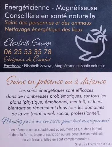 Elisabeth Savoye Magnétiseur / Énergéticienne / Coupeur de Feu et Conseillère en Santé Naturelle