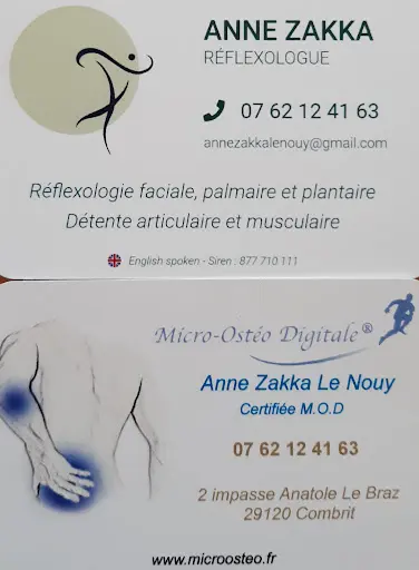 Anne Zakka le Nouy - Thérapeute en Micro-ostéo Digitale et Réflexologue