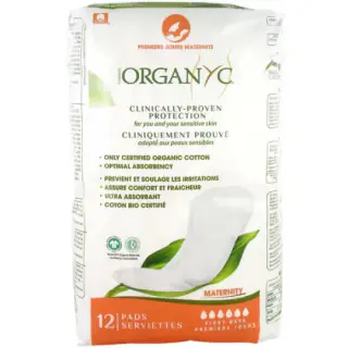 Organyc Serviettes Maternité Premiers Jours x 12