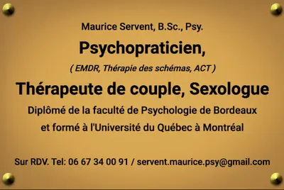 Maurice Servent. Psychothérapie, Thérapie de Couple, Sexologie. Bassin d'Arcachon