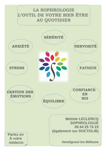 Sophrologue - Leclercq Meltide - Sophrologie - Béthune - Hesdigneul - Bruay-la-buissière - Certifiée Rncp - Haillicourt