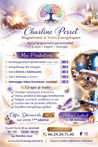 Charline Perret – Magnétiseur Jura – Soulagement des Douleurs, Soins Énergétiques et Accompagenement