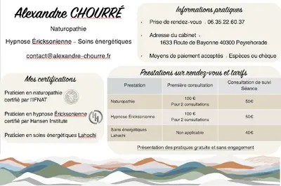 Alexandre Chourré & Naturopathie & Hypnose Ericksonienne & Soins Énergétiques