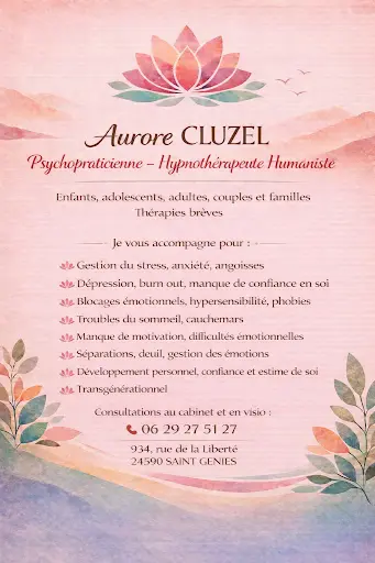 Aurore Cluzel– Psychopraticienne - Hypnothérapeute Humaniste