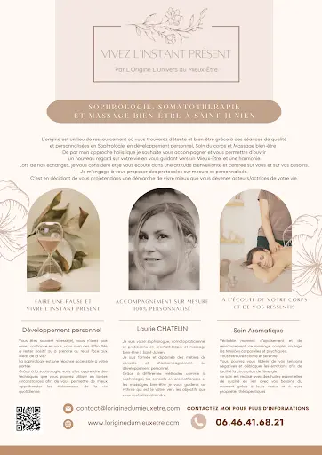 Laurie Chatelin - l'Origine-l Univers du Mieux-être Sophrologue, Conseils en Aromathérapie, Massage Bien-être